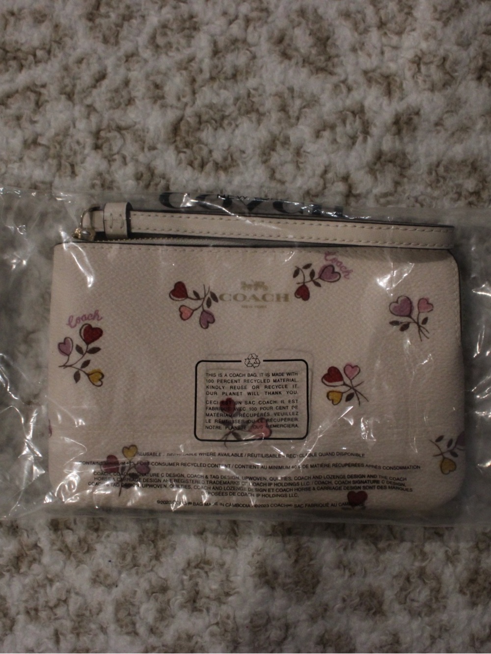 Coach Pink Floral Print Wristlet